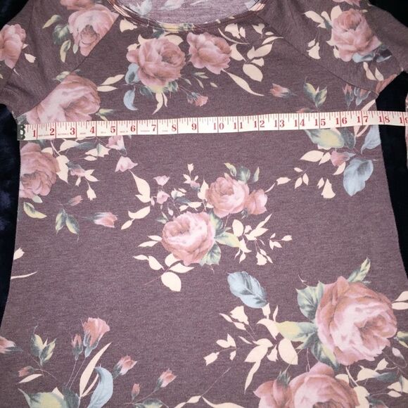 Floral Pocket Dress Sz M 12 PM by Mon Ami Long Sleeve Crew Neck - Picture 4 of 8